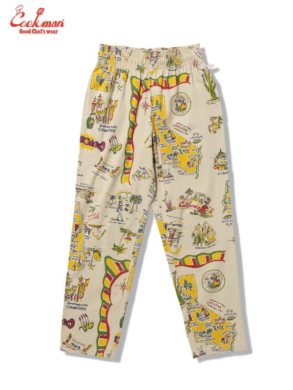 Cookman Chef Pants - Souvenir Map California