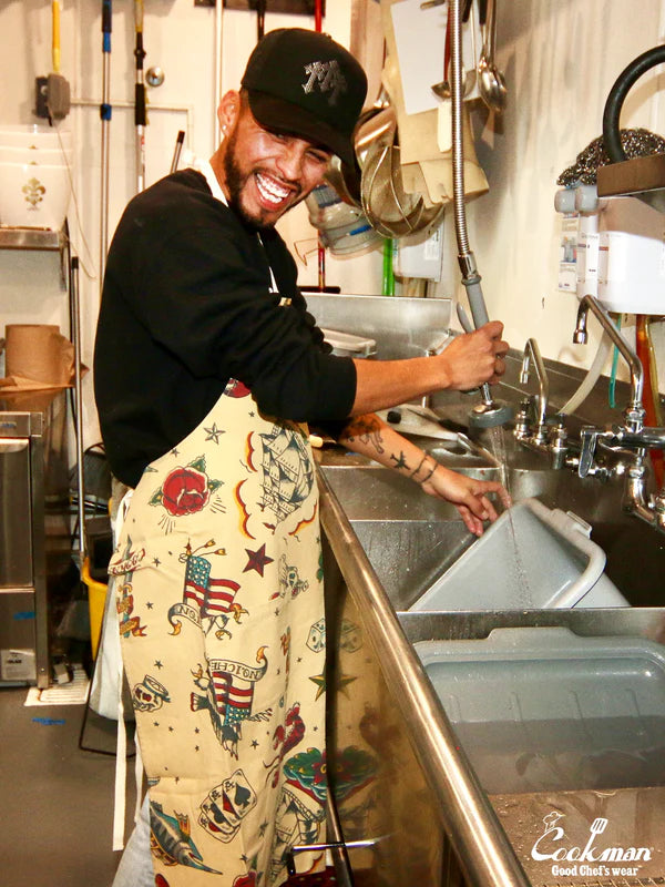 Cookman Long Apron - Old Tattoo : Beige