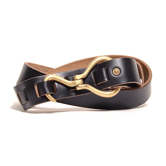 ART BROWN Horween Chromexel Leather Belt/ Black