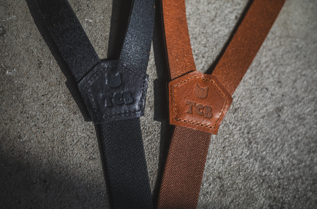 TCB leather suspenders (brown)