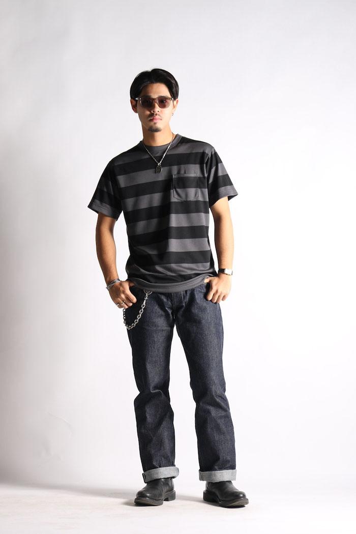West Ride/ Power dry border short tee (grey/ black)