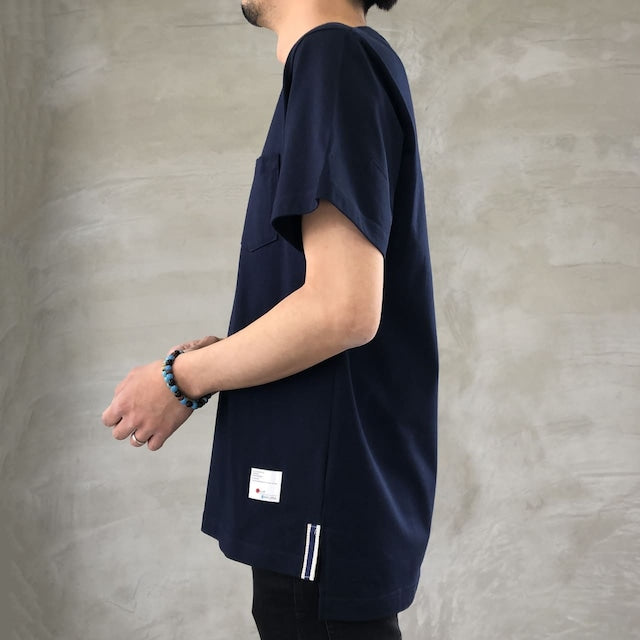 Blue Sakura STEP T-SHIRT / NAVY (pocket tee)