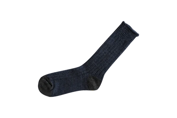 NISHIGUCHI KUTSUSHITA Silk Cotton Socks / Denim