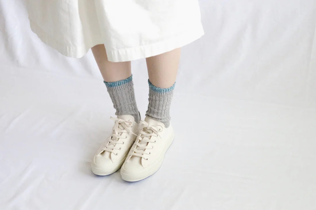 NISHIGUCHI KUTSUSHITA Silk Cotton Socks / L.Gray