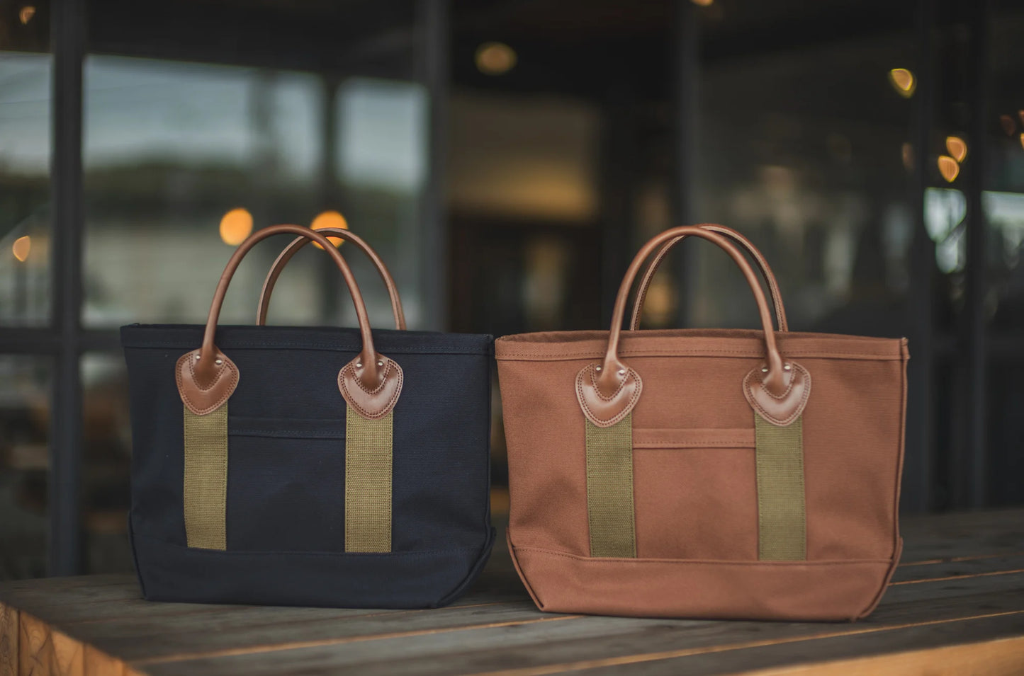 WORKERS Leather Handle Tote Bag (brown - size M)