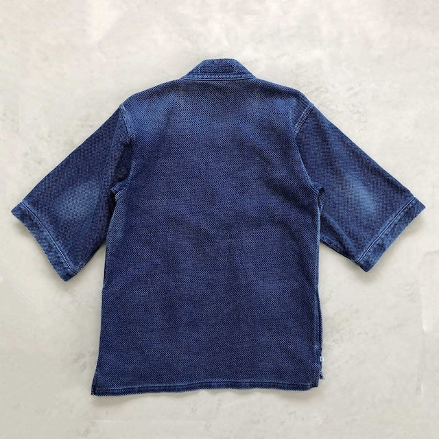 Blue Sakura "DENTO" SASHIKO KIMONO JACKET ［SHORT SLEEVE］ / INDIGO