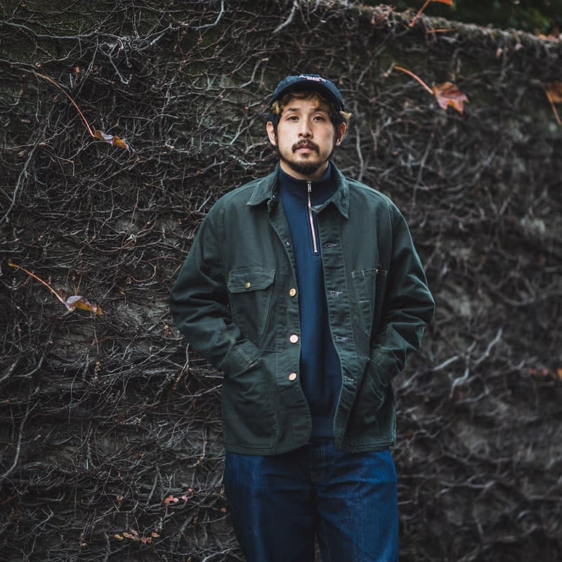 TCB jeans/ 13.5oz cat head jacket in green