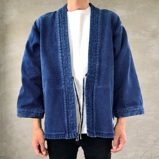 Blue Sakura "DENTO" SASHIKO KIMONO JACKET ［LONG SLEEVE］ / INDIGO