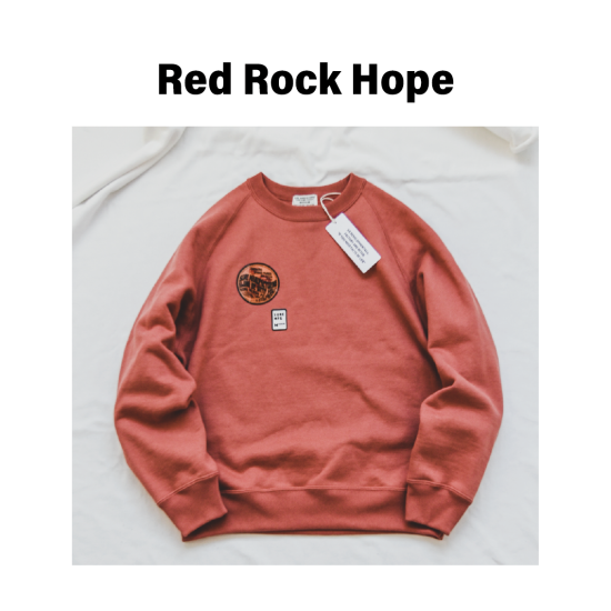 SURE'S CREW NECK "AWESOME" SWEATSHIRT/ Red rock hope