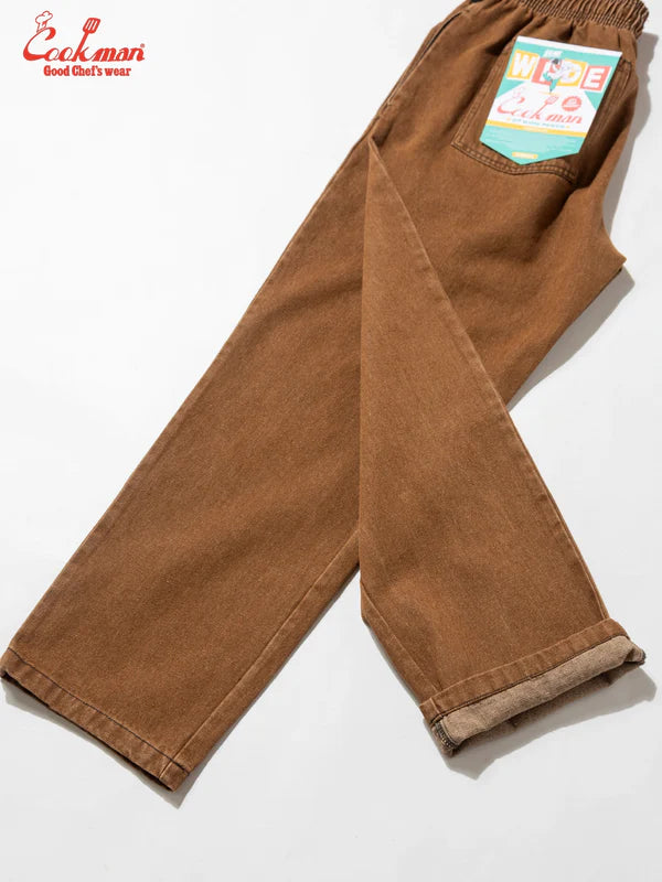 Cookman Chef Pants Semiwide - Denim : Brown