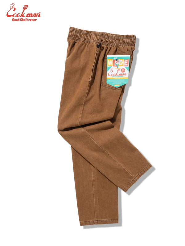 Cookman Chef Pants Semiwide - Denim : Brown