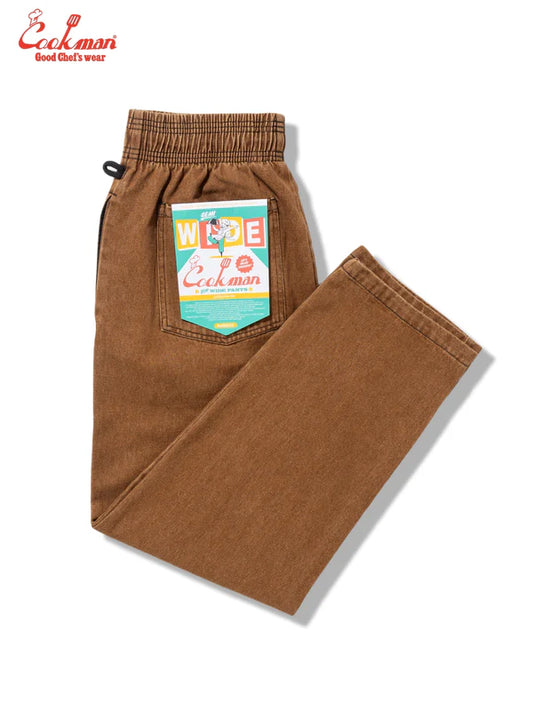 Cookman Chef Pants Semiwide - Denim : Brown