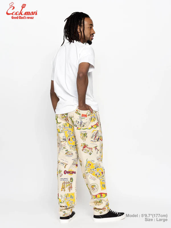 Cookman Chef Pants - Souvenir Map California