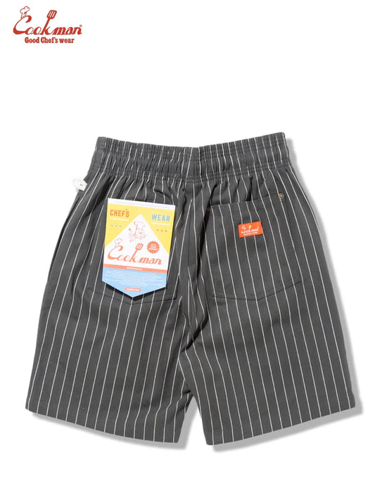 Cookman Chef Short Pants Front Pocket Herringbone - Stripe : Charcoal