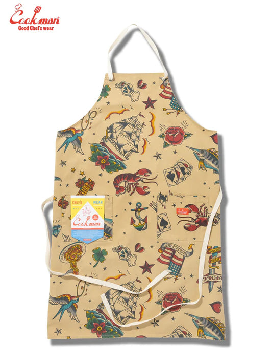 Cookman Long Apron - Old Tattoo : Beige