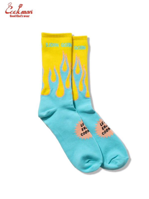 Cookman Rib Crew Socks - BjornQorn : Flame Blue
