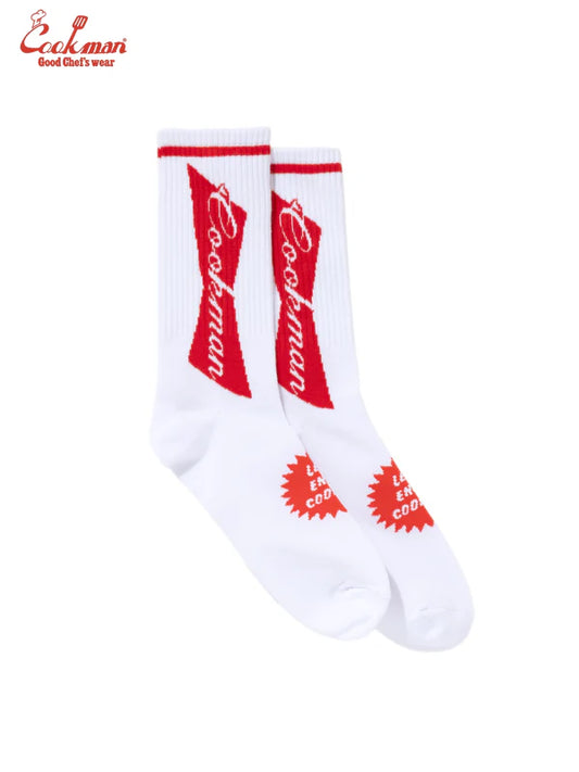 Cookman Rib Crew Socks - Beer Tie