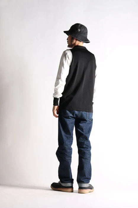 WESTRIDE  Vintage Racing Rayon Half Zip / Black x Off White