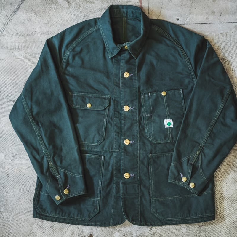 TCB jeans/ 13.5oz cat head jacket in green