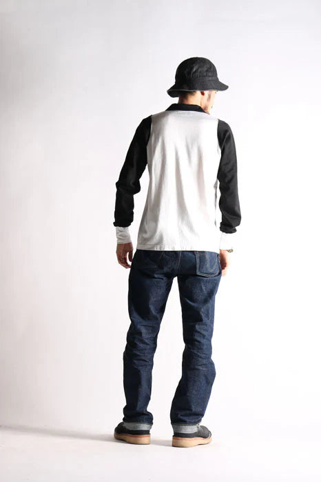 WESTRIDE  Vintage Racing Rayon Half Zip / Off White x Black