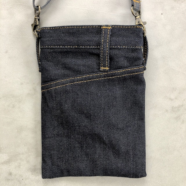 Blue Sakura x Usagiya denim small bag