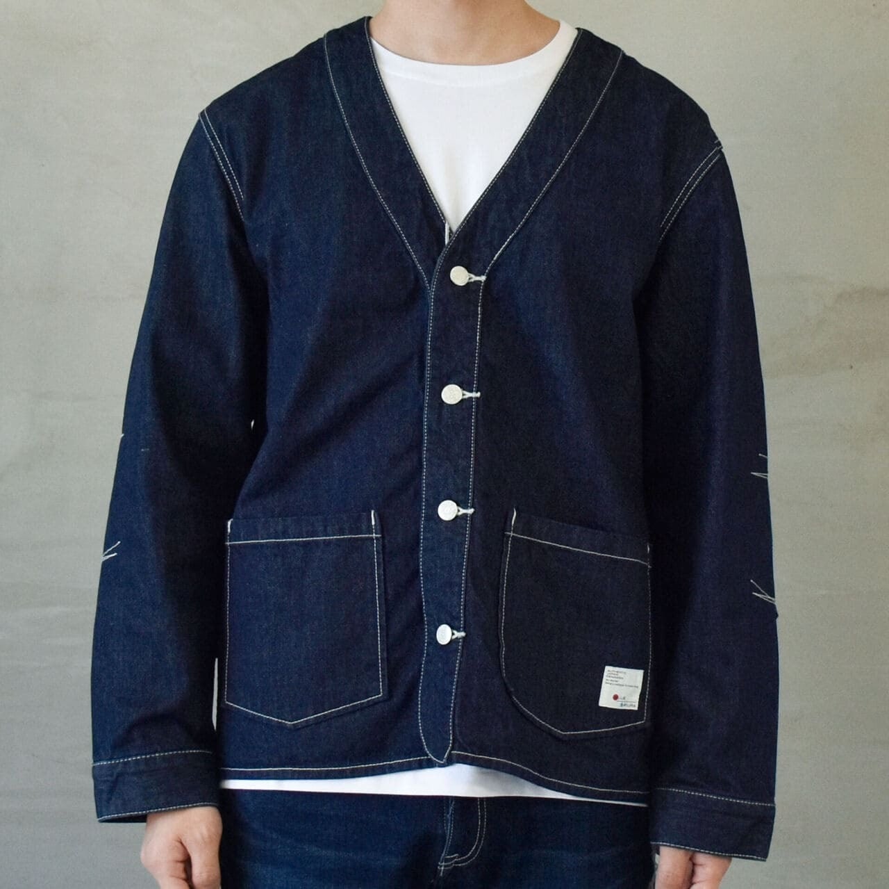 Blue Sakura VINTAGE DENIM CARDIGAN OW / INDIGO