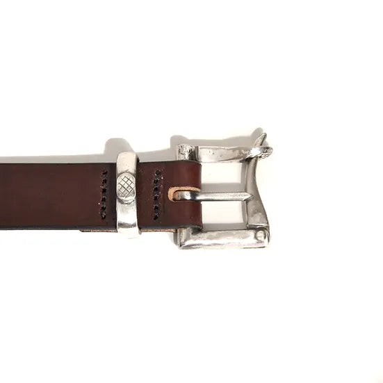 ART BROWN UK Saddle Leather Belt/ Dark Brown