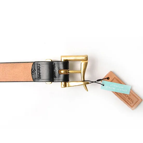 ART BROWN UK Saddle Leather Belt/ Black