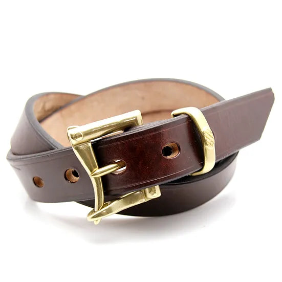 ART BROWN UK Saddle Leather Belt/ Dark Brown