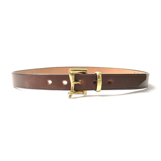 ART BROWN UK Saddle Leather Belt/ Dark Brown