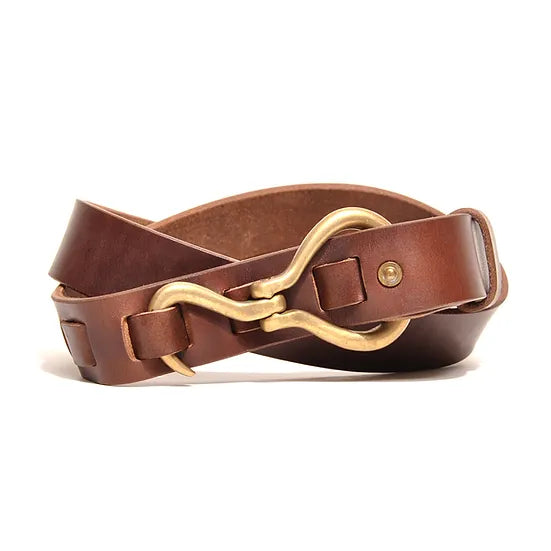 ART BROWN Horween Chromexel Leather Belt/ Dark Brown