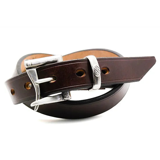 ART BROWN UK Saddle Leather Belt/ Dark Brown