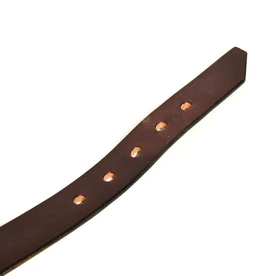 ART BROWN UK Saddle Leather Belt/ Dark Brown