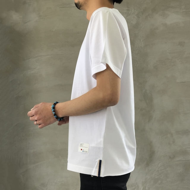 Blue Sakura CUTOFF T-SHIRT / WHITE