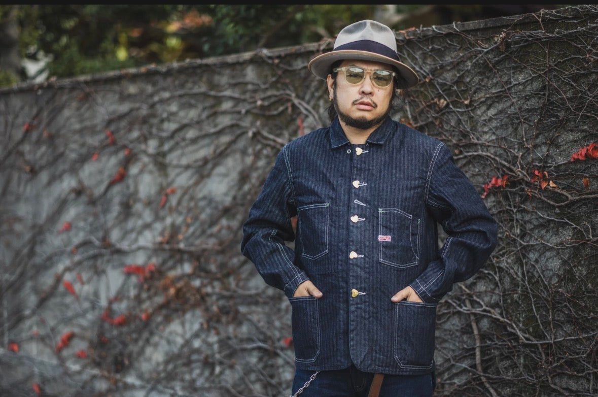 TCB jeans cathartt chore coat herringbone denim