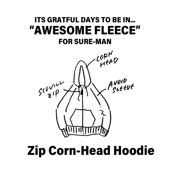 XX DEVELOPMENTSure's "Awesome" Zip Corn Head Hoodie / Savvy Red