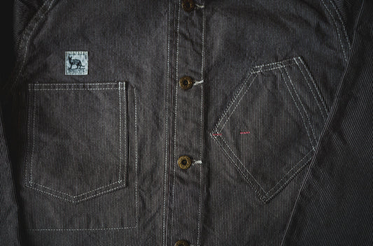TCB jeans/ black cat jacket pin check (brown)