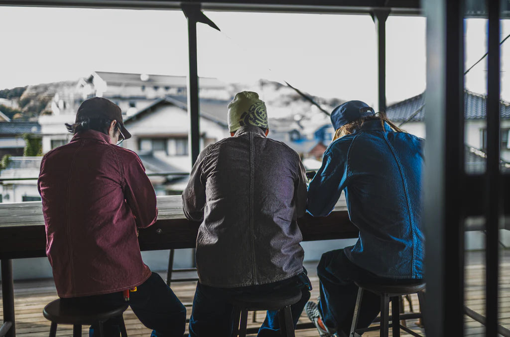TCB jeans/ black cat jacket pin check (brown)