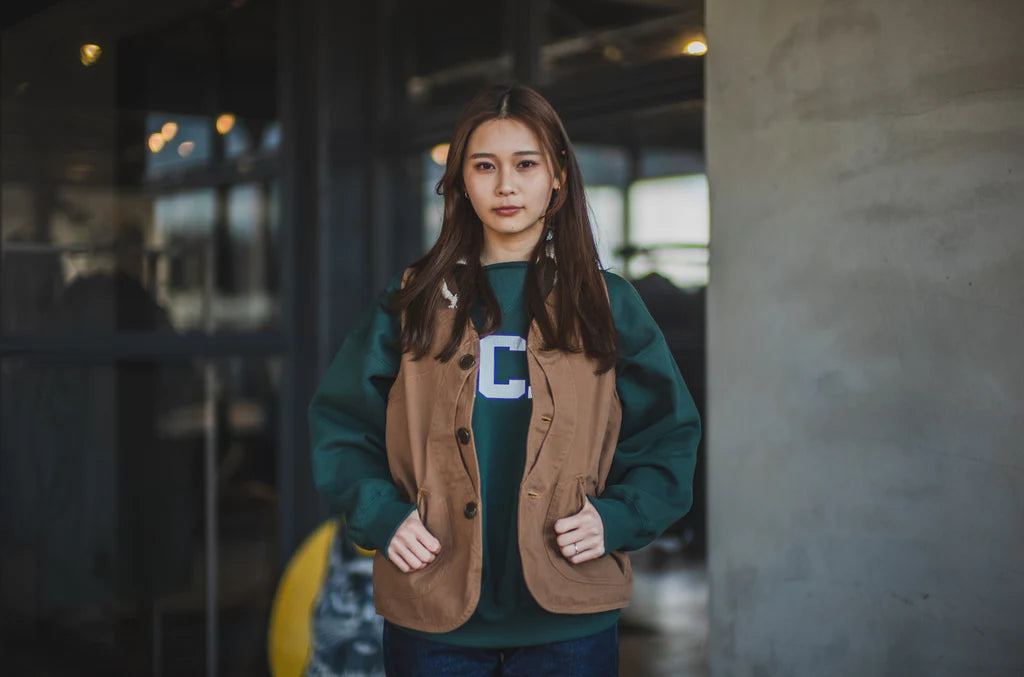 TCB jeans/ huntsman vest neppy brown herringbone