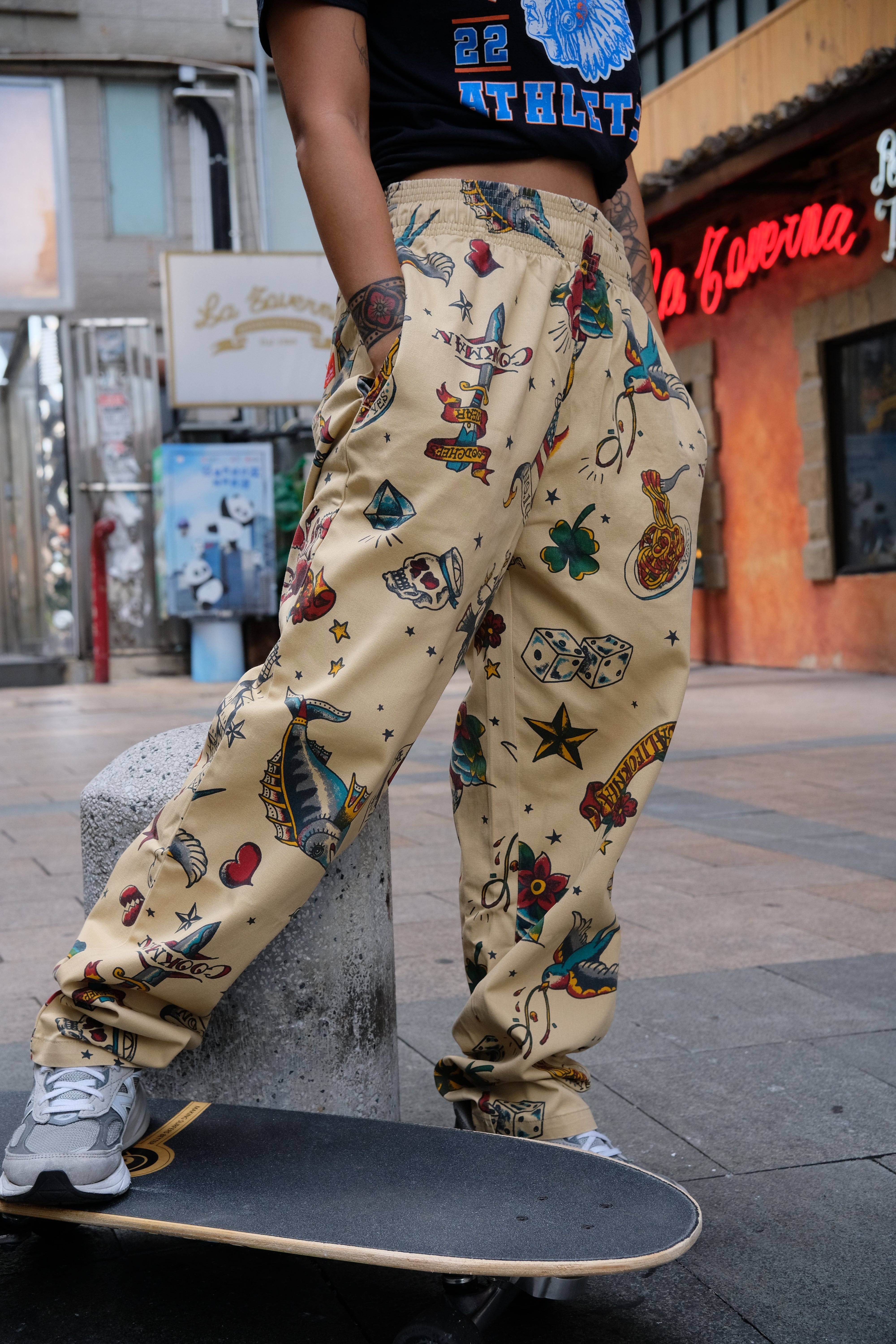 Cookman Chef Pants - Old Tattoo : Beige – 2 old souls