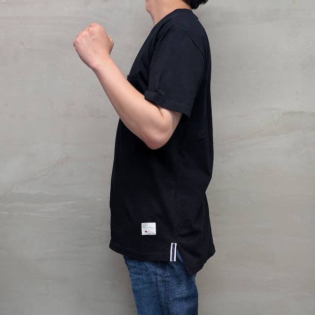 Blue Sakura STEP T-SHIRT / BLACK (pocket tee)