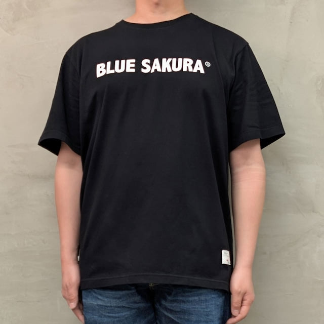 Blue Sakura/ T-SHIRT ［BLUE SAKURA LOGO］ / BLACK×WHITE