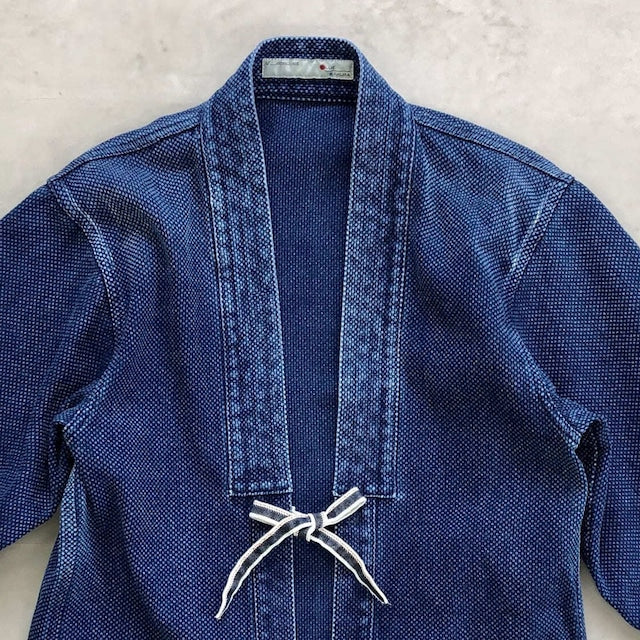 Blue Sakura "DENTO" SASHIKO KIMONO JACKET ［SHORT SLEEVE］ / INDIGO