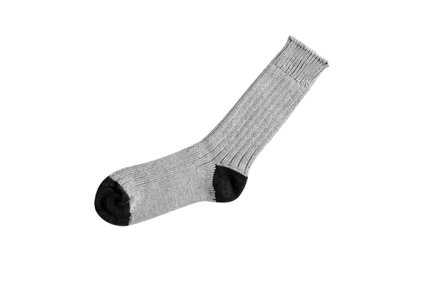 NISHIGUCHI KUTSUSHITA  Recycle Cotton Ribbed Socks / L.Gray