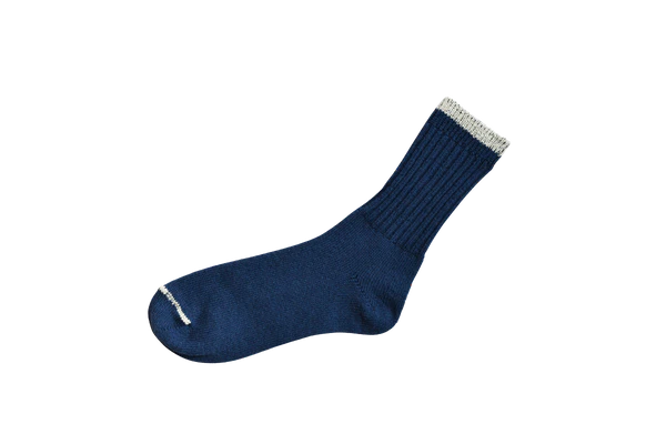 NISHIGUCHI KUTSUSHITA Silk Cotton Socks / Deep Blue