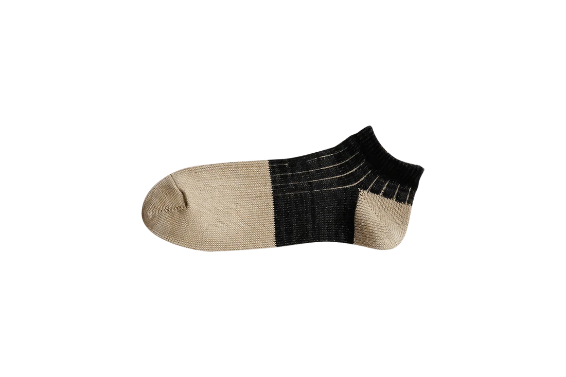 NISHIGUCHI KUTSUSHITA  Linen Cotton Anklet / Charcoal